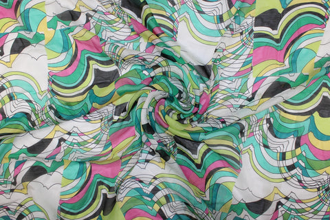 Brightly colored silk chiffon