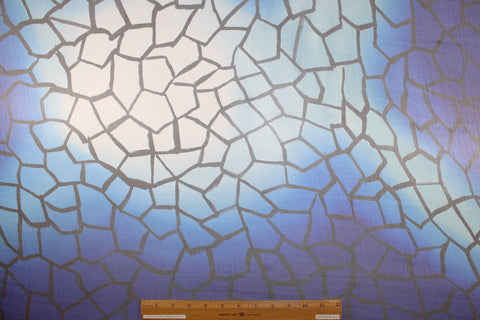 Step on a Crack Ombré Silk Chiffon - Blues