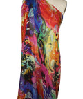 Brightly colored silk chiffon