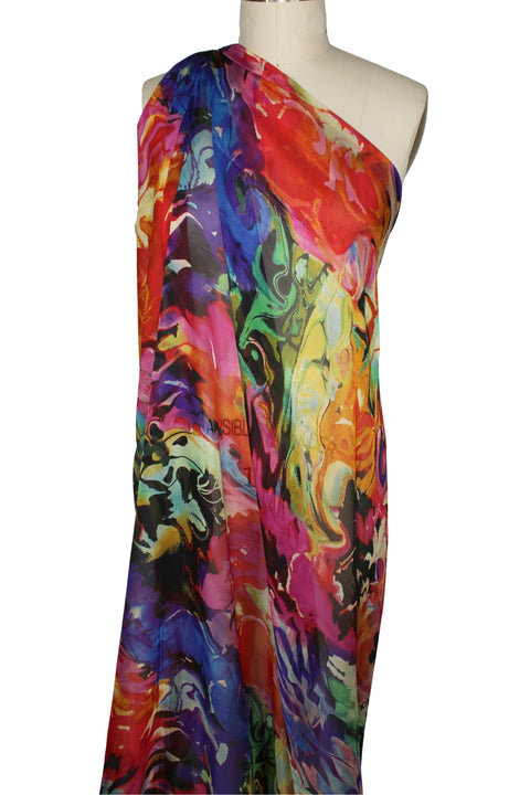 Brightly colored silk chiffon