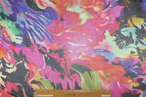 Brightly colored silk chiffon