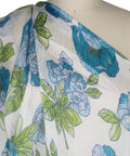 Blue floral print chiffon