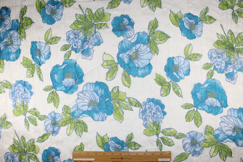 Blue floral print chiffon