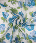 Blue floral print chiffon