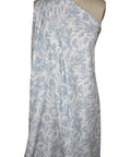 Blue floral print silk crepe