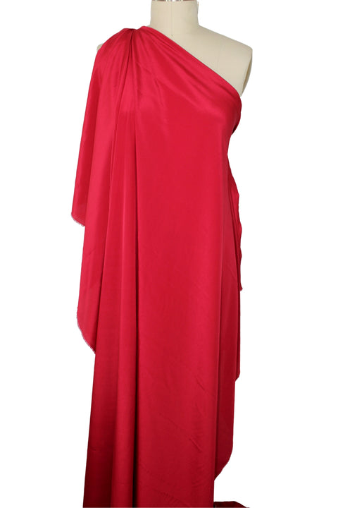 Rose red silk crepe
