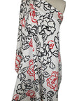 Floral print heavy silk crepe