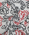 Floral print heavy silk crepe