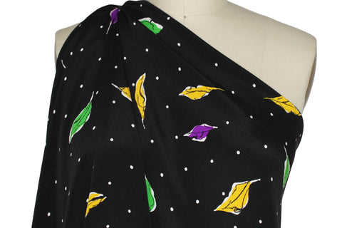 Nightfall in the Tropics 4-ply Silk Crepe - Brights on Black