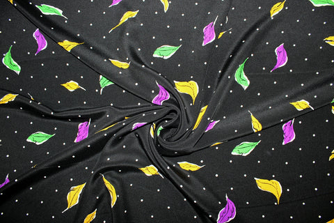 Nightfall in the Tropics 4-ply Silk Crepe - Brights on Black