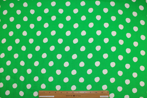 Polkadot 3 Ply Crepe - Palest Pink on Lime