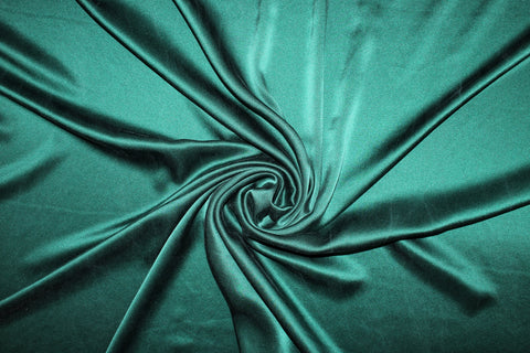 Sueded Stretch Silk Charmeuse - Deep Emerald