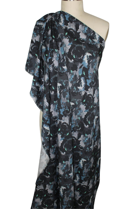 Stretch floral silk crepe