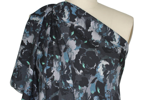 Stretch floral silk crepe
