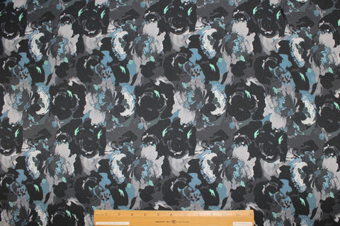 Stretch floral silk crepe