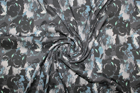 Stretch floral silk crepe