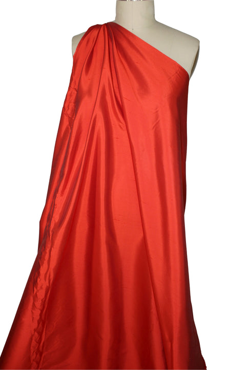 Tomato red stretch silk satin