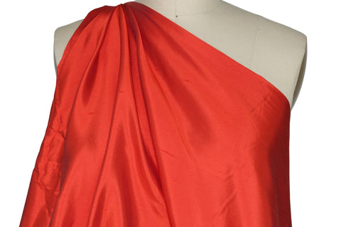 Tomato red stretch silk satin