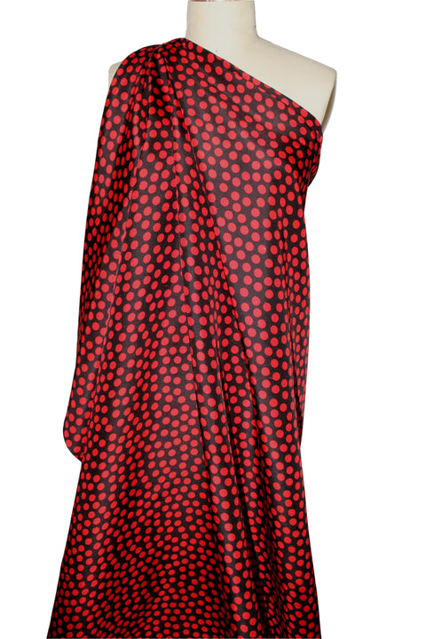 0scar polka dot silk shantung