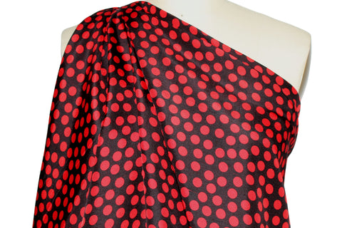 0scar polka dot silk shantung