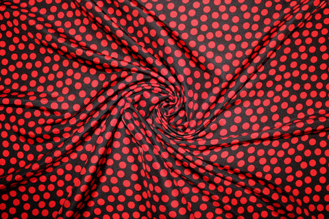 0scar polka dot silk shantung