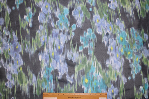 0scar silk gazar in a floral print that is watery and abstract