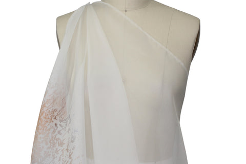 Je T'Aime Couture Designer Silk Organza - Peaches/Blue/Natural White