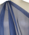 Medium blue wide silk organza