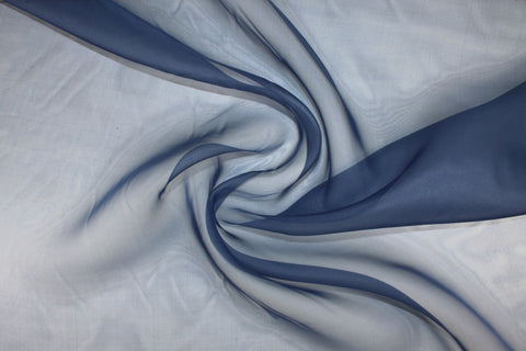 Medium blue wide silk organza