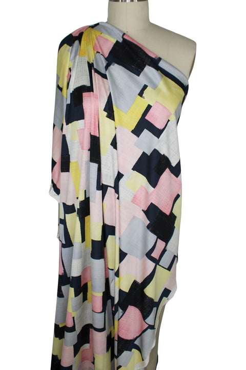 Abstract print silk jersey