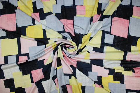 Abstract print silk jersey