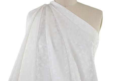 Petals in the Wind Silk Jacquard Blouse Weight - Off-White