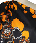 Pop art style floral silk twill