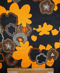 Pop art style floral silk twill