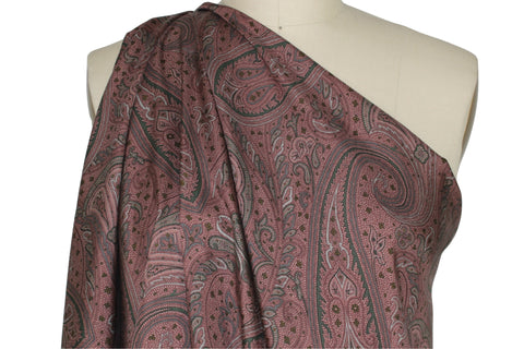 Swiss paisley silk crepe de chine