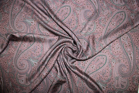 Swiss paisley silk crepe de chine