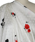 Swiss floral print silk jacquard charmeuse