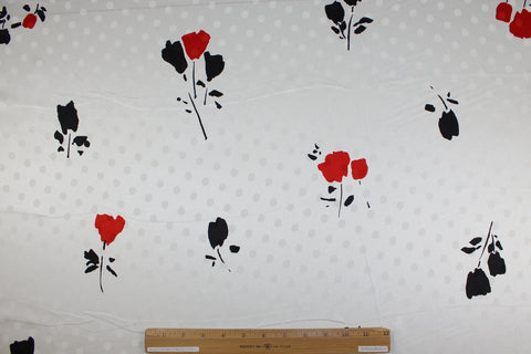 Swiss floral print silk jacquard charmeuse