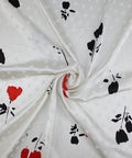 Swiss floral print silk jacquard charmeuse
