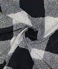 0scar large check speckled print silk