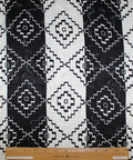 Italian black and white print silk jacquard