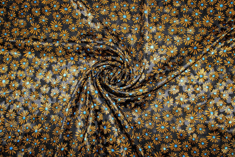 0scar de la Renta daisy print silk twill