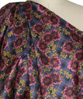 0scar silk twill with a floral print on plaid