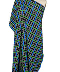 Dimensional silk crepe plaid