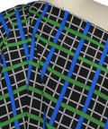 Dimensional silk crepe plaid