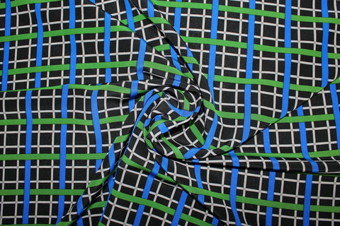 Dimensional silk crepe plaid