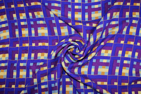 Uneven plaid silk jacquard