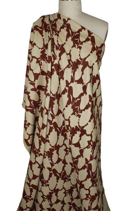 Abstract print silk noil