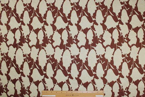 Abstract print silk noil