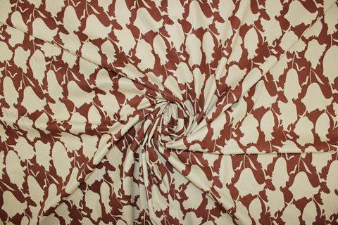 Abstract print silk noil